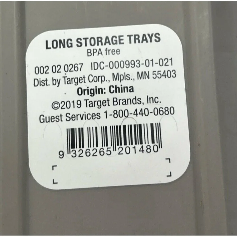 Target Brand Lot of 3 Long Storage Trays Gray New 72d